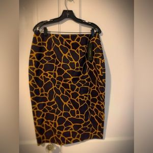 Donna Karen Black Label Pencil Skirt Giraffe Print - Women  - NWT - Size 14